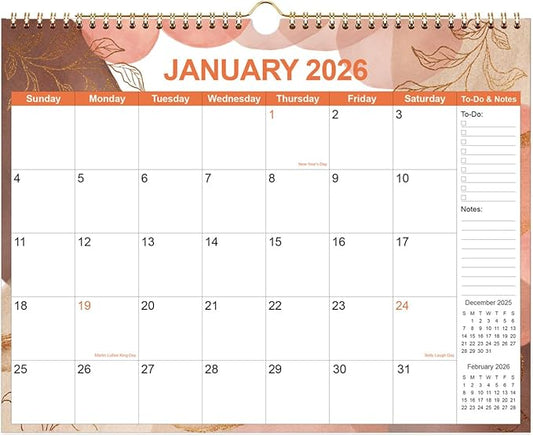 2026 Calendar - Calendar 2026 12 Month Planner from January 2026 to December 2026, Monthly Planner 2026 with Thick Paper, 11" x 14.5", Gold Leaf