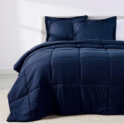 PeachSkinSheets Night Sweats: The Original 1500TC Soft Super Twin/XL Twin Oversized Comforter Set Mariner Blue