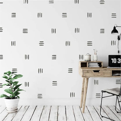 120pcs Modern Line Wall Stickers Boho Nursery Kids Living Room Scandinavian Home Décor Self-Adhesive Murals Vinyo DIY Gift YT5037 (Grey)