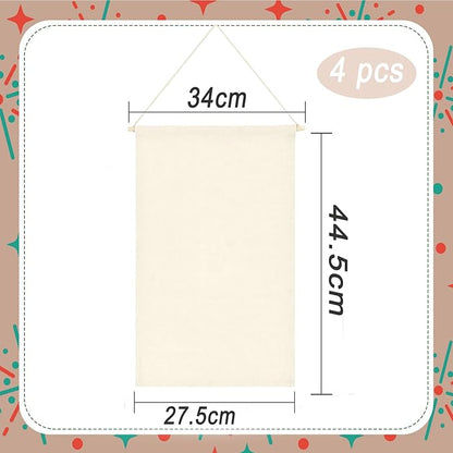 Boao 4 Pcs Boho Room Decor Hanging Decorations Pin Banner Wall Display Banners Elementary Wall Art Banner Welcome to Teacher Gift(Beige,17.5 x 10.8 Inches,Classic)