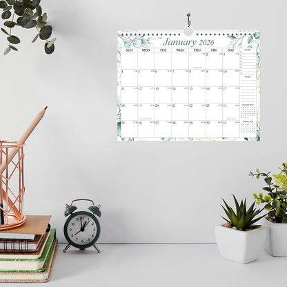 Calendar 2026-12 Months Wall Calendar from January 2026 to December 2026, 2026 Wall Hanging Calendar Planner with Thick Paper, 8.5" x 11", Teal Leaf