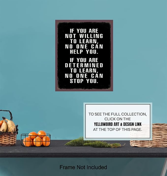 Motivational Wall Art - Office Wall Art & Decor Motivational poster - Positive Quotes Wall Decor - Encouragement Gifts - Positive Sayings for Wall Decor - Entrepreneur Wall Art - Inspirational Quotes