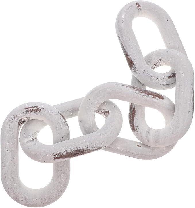 Rustic Wooden Chain Link Decor Unique Minimalist Table Accent for Home and Office Decoration