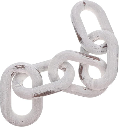 Rustic Wooden Chain Link Decor Unique Minimalist Table Accent for Home and Office Decoration