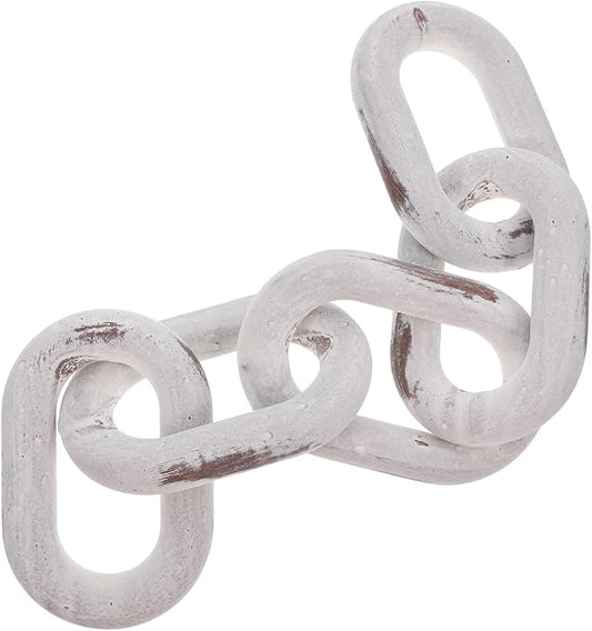 Rustic Wooden Chain Link Decor Unique Minimalist Table Accent for Home and Office Decoration