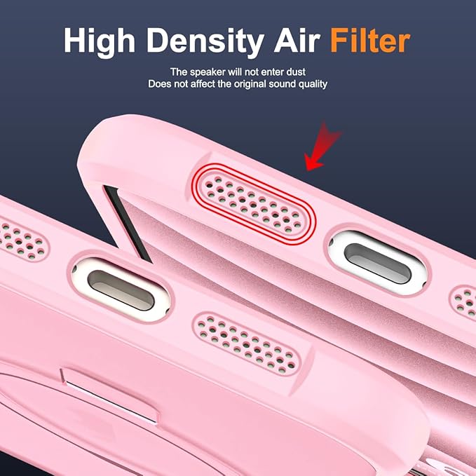 Compatible with iPhone 16 Plus Case with Invisible Magnetic O-Ring Stand Military-Grade Translucent Case for iPhone 16 Plus 6.7" [Compatible with Mag-Safe][Great Grip Feeling], Pink