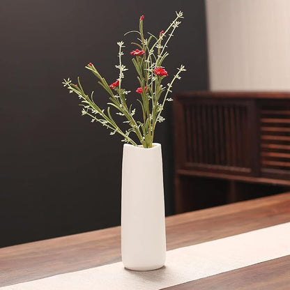 Ceramic Vases - Nordic Minimalism Style Decoration, Elegant Vase for Mantel, Table, Living Room Decoration, White Modern Geometric Decorative Flowers Vases for Home Decor