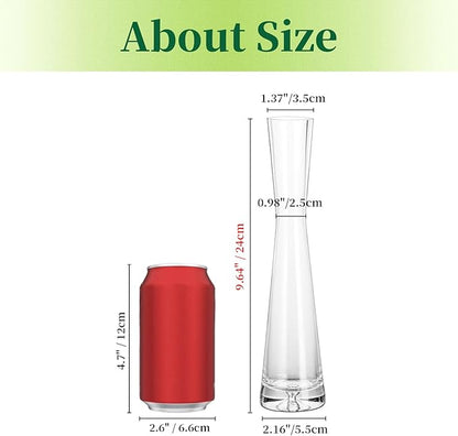 Hewory Glass Bud Vases for Centerpieces Set of 18, Handmade Modern Clear Small Skinny Decorative Single Flower Vase, Minimalist Slim Floral Vase for Home Wedding Party Events Table Decor, 9.64"