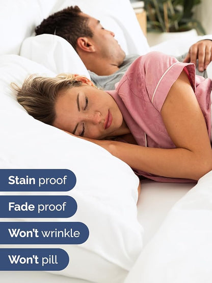 Extra Deep Full Sheet Set - 6 Piece Breathable and Cooling Sheets - Hotel Luxury Bed Sheets Set - Easy & Secure Fit - Soft, Wrinkle Free and Comfy Sheets Set - White Sheet Set with Extra Deep Pockets