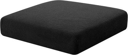 Hokway Couch Cushion Covers Stretch Cushion Covers Sofa Seat Cushion Slipcover Cushion Protector(Black, Small)