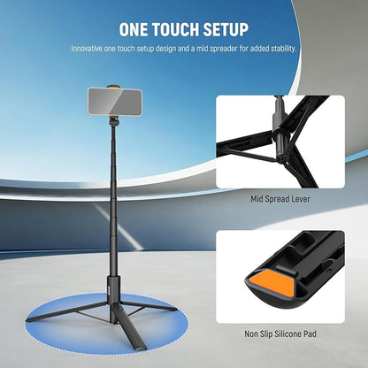 NEEWER Entry Level Version 16-71" Selfie Stick Tripod Compatible with iPhone Android, Portable Cell Phone Travel Stand Camera Holder with Remote for TikTok Video Recording Streaming Filming, PA988
