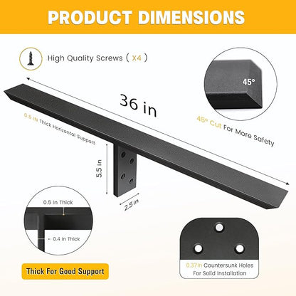 Hidden Countertop Support Bracket 36 Inch 2 Pack Heavy Duty Granite Support Bracket for Kitchen Island Bar Top Countertop