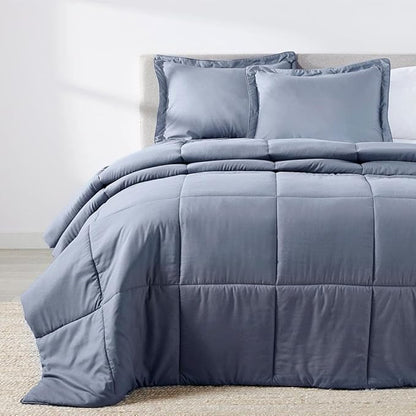 PeachSkinSheets Night Sweats: The Original 1500TC Soft Super Twin/XL Twin Oversized Comforter Set French Blue