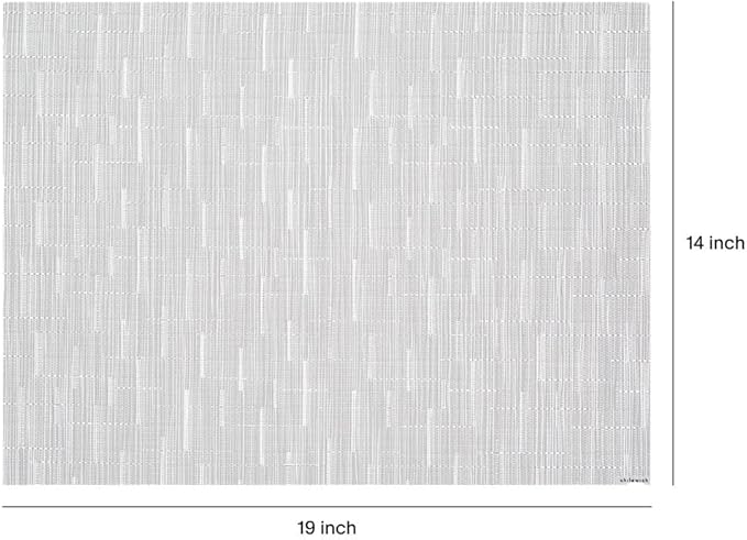 Chilewich Bamboo Placemats Set of 4 - Woven Rectangle Placemats - Reusable, Stain-Resistant, Indoor/Outdoor Tabletop Protection - 18.5" x 13.5" - Moonlight