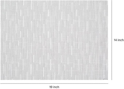 Chilewich Bamboo Placemats Set of 4 - Woven Rectangle Placemats - Reusable, Stain-Resistant, Indoor/Outdoor Tabletop Protection - 18.5" x 13.5" - Moonlight