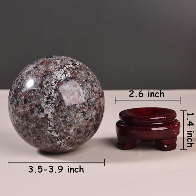 Large Yooperlite Sphere Natural Yooperlite Stone Healing Crystal Ball with Stand Energy Meditation Decor 90-100mm/3.5-3.9"