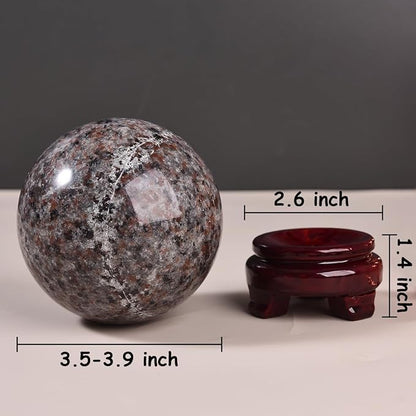 Large Yooperlite Sphere Natural Yooperlite Stone Healing Crystal Ball with Stand Energy Meditation Decor 90-100mm/3.5-3.9"