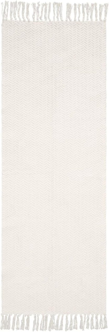 Lahome Boho Kitchen Runner, 2x6 Laundry Room Rug Lightweight Runners for Hallways Washable Runner Rug with Tassels, Farmhouse Cotton Beige Throw Rugs Non Shedding Carpet for Entryway Bathroom