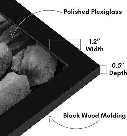Americanflat 25x35 Poster Frame with Polished Plexiglass - Black Picture Frame - Wide Photo Frames Made of Engineered Wood for Vertical or Horizontal Wall Display - Epic Collection - Black