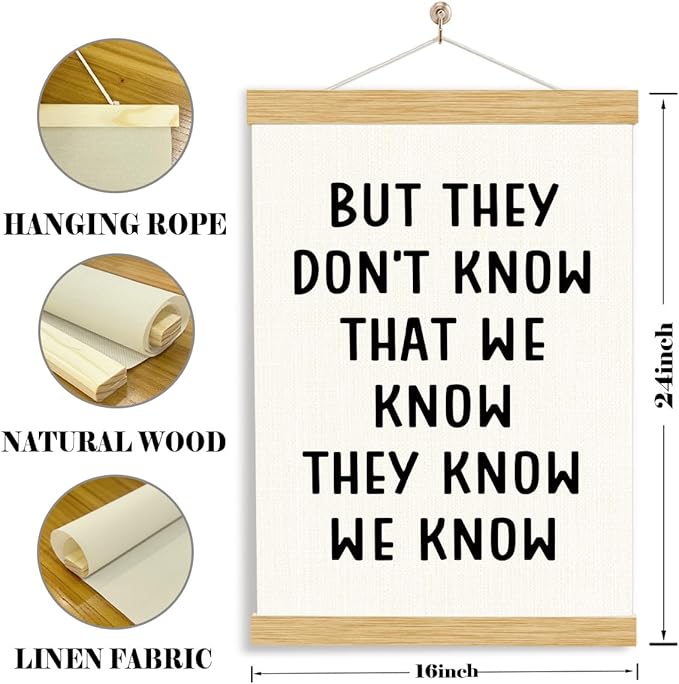 YGSDZY Funny Canvas Poster, But We Don't Know Poster, Humorous Friendship Posters, Funny Canvas Hanging Decor, Living Room Decors, Friendship Gift for Women Men 11.8 * 15.7
