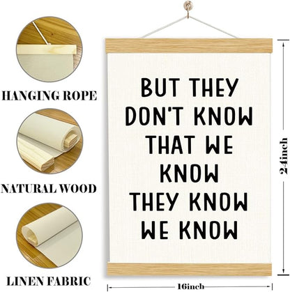 YGSDZY Funny Canvas Poster, But We Don't Know Poster, Humorous Friendship Posters, Funny Canvas Hanging Decor, Living Room Decors, Friendship Gift for Women Men 11.8 * 15.7