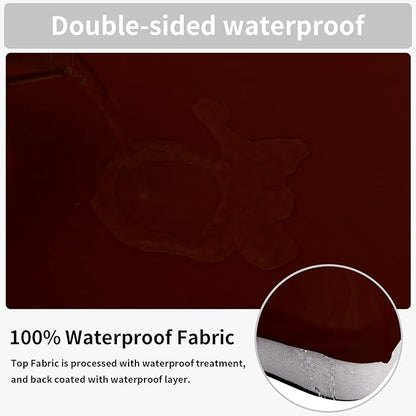 Easy-Going 100% Waterproof 3 Pieces Couch Cushion Covers for Sectional Sofa Left/Right L Shape Chaise Lounge Sofa Seat slipcover Anti-Slip Sofa Cover (2 Seater + 1 Chaise, Wine