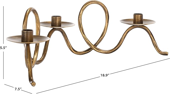 SAFAVIEH Home Collection Cian Brass Candleholder Centerpiece