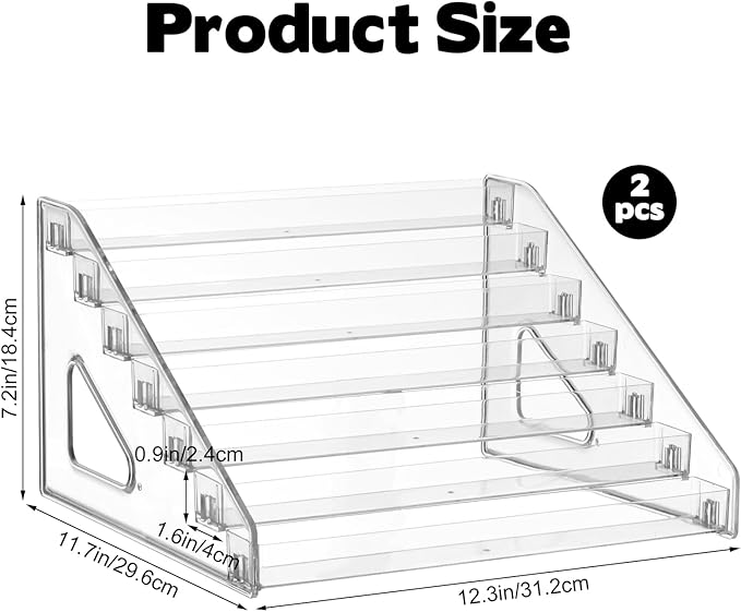 7 Tier Brochure Holder 12 x 7 inch Clear Acrylic Pamphlet Holder Display Stand Organizer Plastic Flyer Literature Magazine Booklets Menu Journals Rack for Home Office Exhibition, Pack of 2