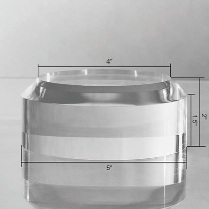 CiaoHER 2in Thickness Acrylic Disc Display Block Clear Polished Round Pedestal Stand Riser (5'' x 2'')