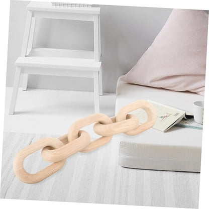 Decorative Wood Chain Links for Living Room Rustic Knot Decor for Home Table Centerpiece Handmade Natural Wood Ornament for Nursery Bedroom and Housewarming Gifts