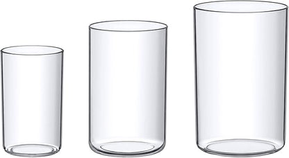 Amazing Abby Plastic Cylindrical Vases - 3-Piece Set, 6" + 8" + 9" (H)
