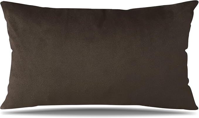 Artscope Luxury Velvet Pillow Covers Decorative Rectangle Pillowcases Soft Solid Cushion Cases for Couch Sofa Bedroom Car Decor 16x24 Inch Chocolate Brown