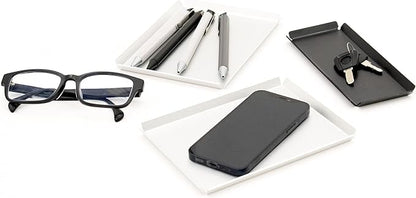Aluminum Organizer Tray for Desk & Entryway - Minimalist Metal Catchall for Keys, Jewelry, Wallet | A7 Tall, Black | by PROGETTO2.70