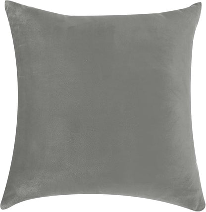 NiNi ALL Decorative Throw Pillow Covers Velvet 16x16 Inch Pack of 2 Grey Cushion Covers Soft for Couch Sofa Bedroom Living Room Outdoor