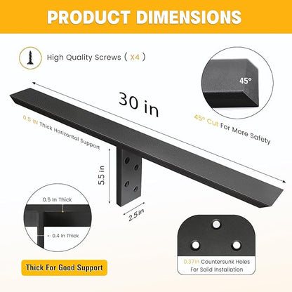 Hidden Countertop Support Bracket 30 Inch 2 Pack Heavy Duty Granite Support Bracket for Kitchen Island Bar Top Countertop