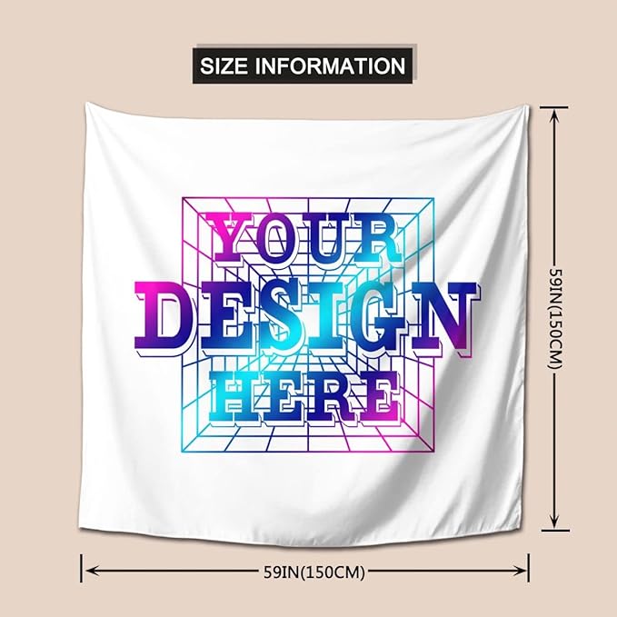 Customized Tapestry Personalized Image Text Custom Tapestry Decoration Wall 59x59 Tapestry