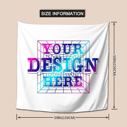 Customized Tapestry Personalized Image Text Custom Tapestry Decoration Wall 59x59 Tapestry