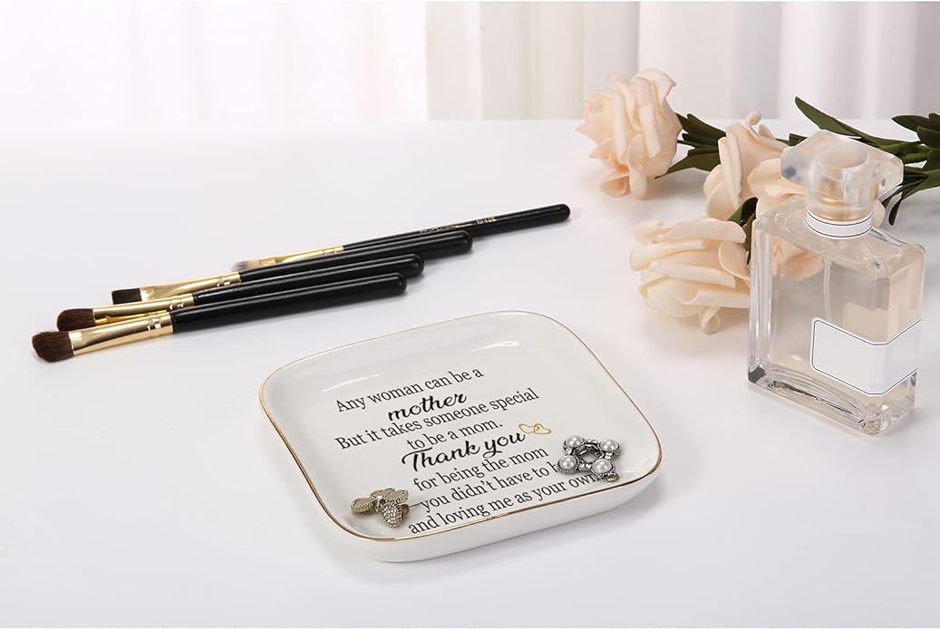 Scwhousi Ring Dish Jewelry Tray for Friend Mom Sister Maid of Honor,Birthday Mother's Day Christmas Gifts