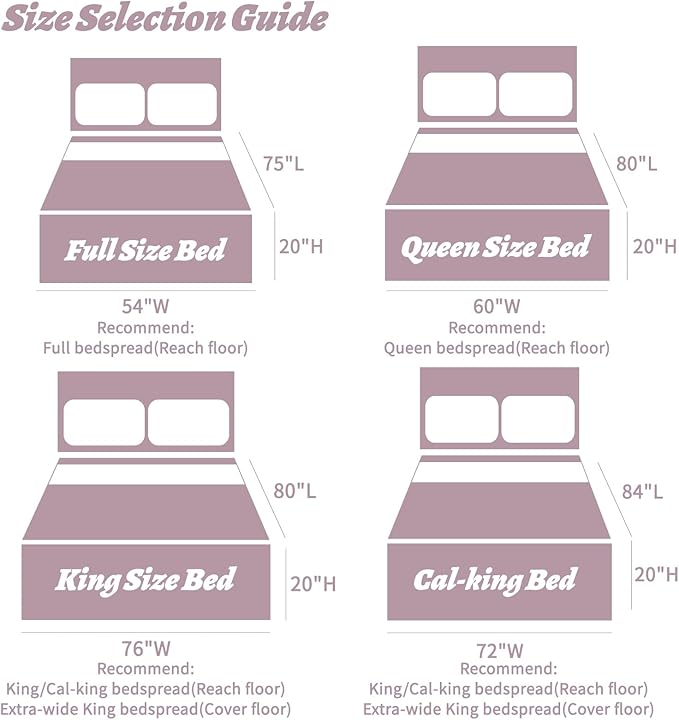 HZ & HY Oversized King Bedspread 128x120 Extra Wide, Ultrasonic Coverlet Bedding Set, Lightweight Thin Comforter, Reversible, 5 Piece, 100% Microfiber, Mauve Shadows
