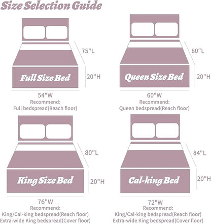 HZ & HY Oversized King Bedspread 128x120 Extra Wide, Ultrasonic Coverlet Bedding Set, Lightweight Thin Comforter, Reversible, 5 Piece, 100% Microfiber, Mauve Shadows