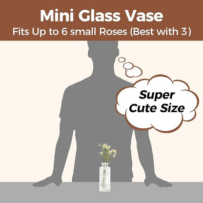 ComSaf Small Bud Vases Set of 12, 5.2 inch Glassl Bud Vase in Bulk, Mini Flower Vase for Centerpiece, Vintage Decorative Vase for Flowers, Wedding, Christmas, Home Decor, Housewarming Gift (Clear)