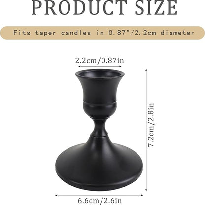 Vintage Black Taper Candle Holders Set of 6, Metal Candlestick Holders Elegant Handcrafted Décor for Weddings, Dining & Meditation,Table Centerpiece, Party, Christmas Decoration or Home Decor