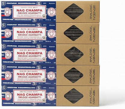 Satya Smudge Incense Stick – Hand-Rolled Indian Masala Incense for Meditation, Yoga & Spiritual Cleansing Pack of 6 (Smudge Nag Champa)