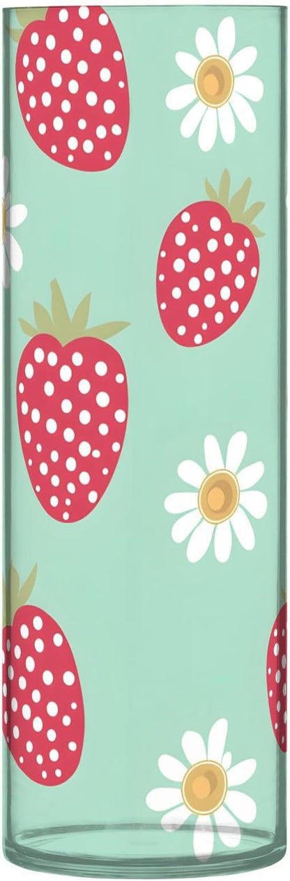 ALAZA Plant Abstract Strawberry Cartoon Pattern Flower Vases for Home Decor Kitchen Bedroom Living Room Bathroom Office Table Decorations