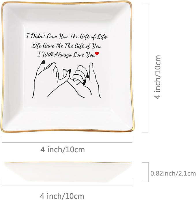 Daughter in Law Gifts Stepdaughter Bonus Daughter Gifts Trinket Dish, Birthday Christmas for Daughter in Law Bonus Daughter Stepdaughter - Life Gave Me The Gift of You