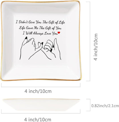 Daughter in Law Gifts Stepdaughter Bonus Daughter Gifts Trinket Dish, Birthday Christmas for Daughter in Law Bonus Daughter Stepdaughter - Life Gave Me The Gift of You
