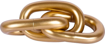 Gold Knot Decor for Coffee Table, Decorative Knot Sculpture Resin Chain Link, Gold Coffee Table Decor Modern Shelf Decor for Living Room, Fireplace Mantel, Entryway Table, Bookshelf Office Desk Accent