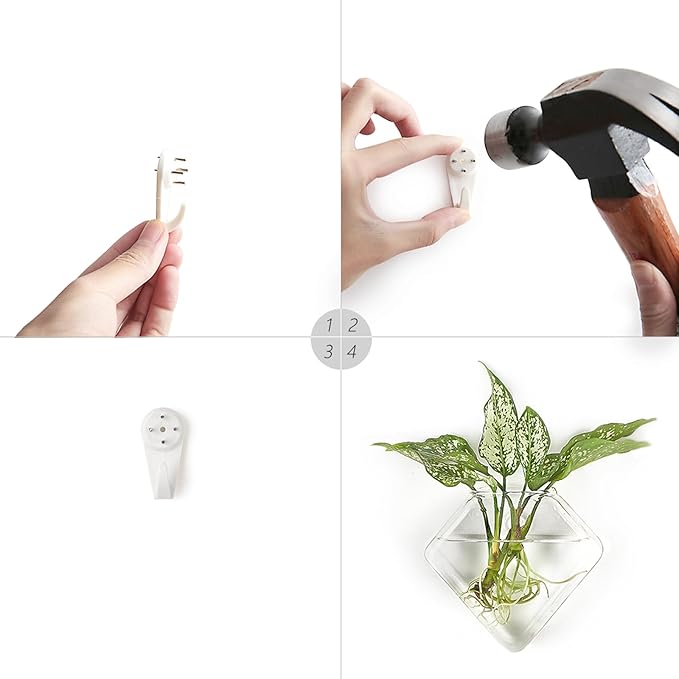 Mkono Wall Planter Hanging Propagation Stations Flower Vase Glass Pots Holder for Hydroponic Plants, Indoor Home Office Living Room Bathroom Decor Gifts, 3 Pack
