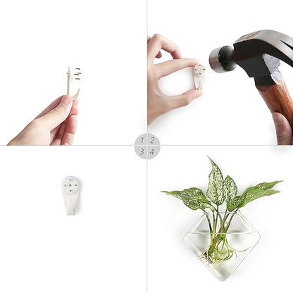 Mkono Wall Planter Hanging Propagation Stations Flower Vase Glass Pots Holder for Hydroponic Plants, Indoor Home Office Living Room Bathroom Decor Gifts, 3 Pack