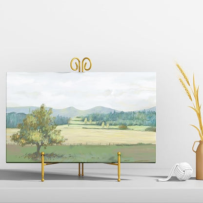 SVENJBB Plate Stands for Display, 8 Inch Plate Holder Display Stand, Gold Picture Frame Stand for Table, Decorative Easel Stand for Photo, Art, Plates and Books (1 Pack)